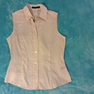 The Limited Pale Pink Button Down Sleeveless Top